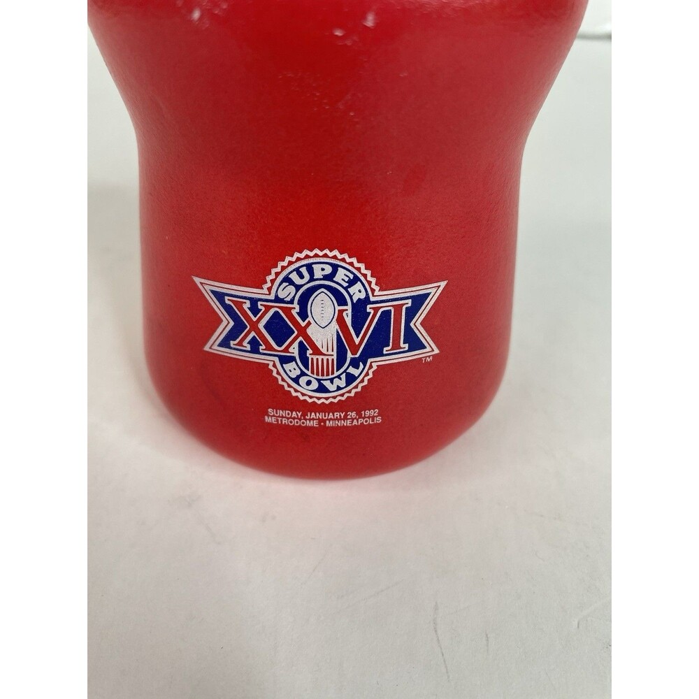 Vintage Super Bowl 26 (XXVI) Koozie, Red, Minneapolis Metrodome 1992 - Picture 2 of 9